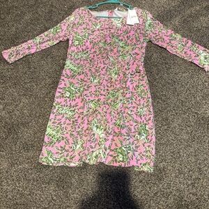 Lilly Pulitzer Pink and Green Floral Kids Dress